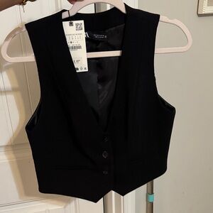 Zara Black Sleeveless Vest Top